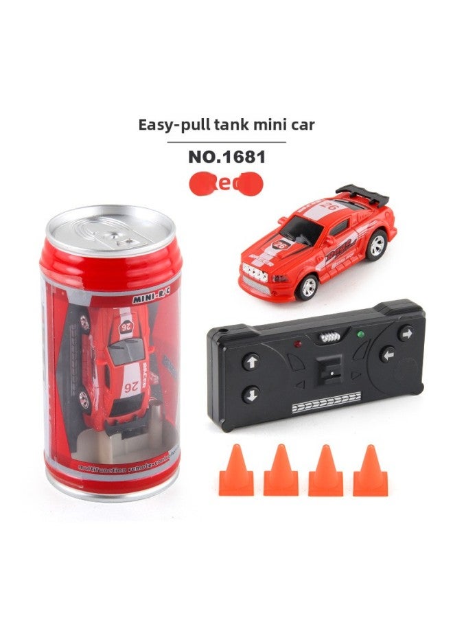 Export Hot Sale Mini Can Remote Control Car Electric 2.4g Wireless Drifting Racing Car Model Boy Toy Gift-Color:1681 Cans Remote Control Car Red 103.4g - Image 1