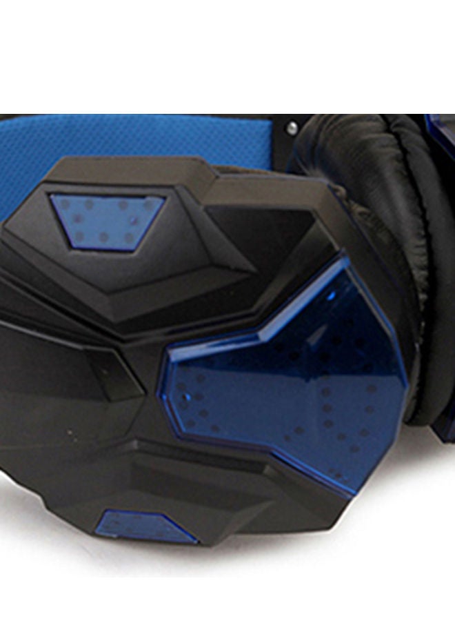 NIBEMINENT Wired Over-Ear Headphones With Mic Black/Blue - Image 2