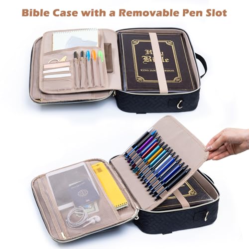 IMAGINING Bible Cover for Women Stylish Large Bible Bag Bible Case with Handles Bible Carrying Case for Women Bible Gift Book Protector for Book Lovers - Image 3