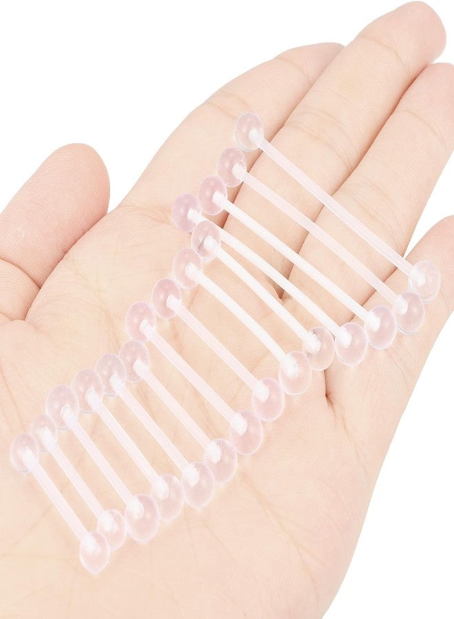 Ocptiy 14G Clear Plasic Tongue Ring Nipple Piercing Flexible Acrylic Straight Barbell Long Short Bioflex Silicone Industrial Earring Pregnancy Belly Navel Button Ring Retainer Piercin Jewelry Surgery - Image 2