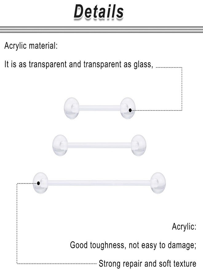 Ocptiy 14G Clear Plasic Tongue Ring Nipple Piercing Flexible Acrylic Straight Barbell Long Short Bioflex Silicone Industrial Earring Pregnancy Belly Navel Button Ring Retainer Piercin Jewelry Surgery - Image 4
