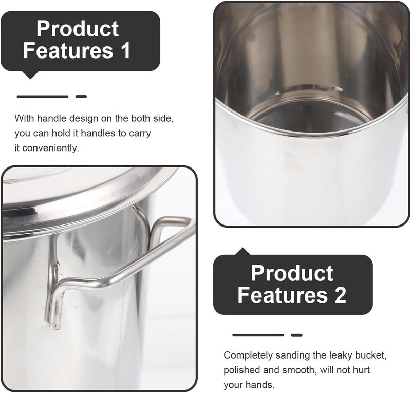 Amosfun Stainless Steel Crawfish Boiler Large Seafood Stockpot with Lid Brine Bucket Meat Stewed Pot for Outdoor Cooking and Seafood Boil - Image 3