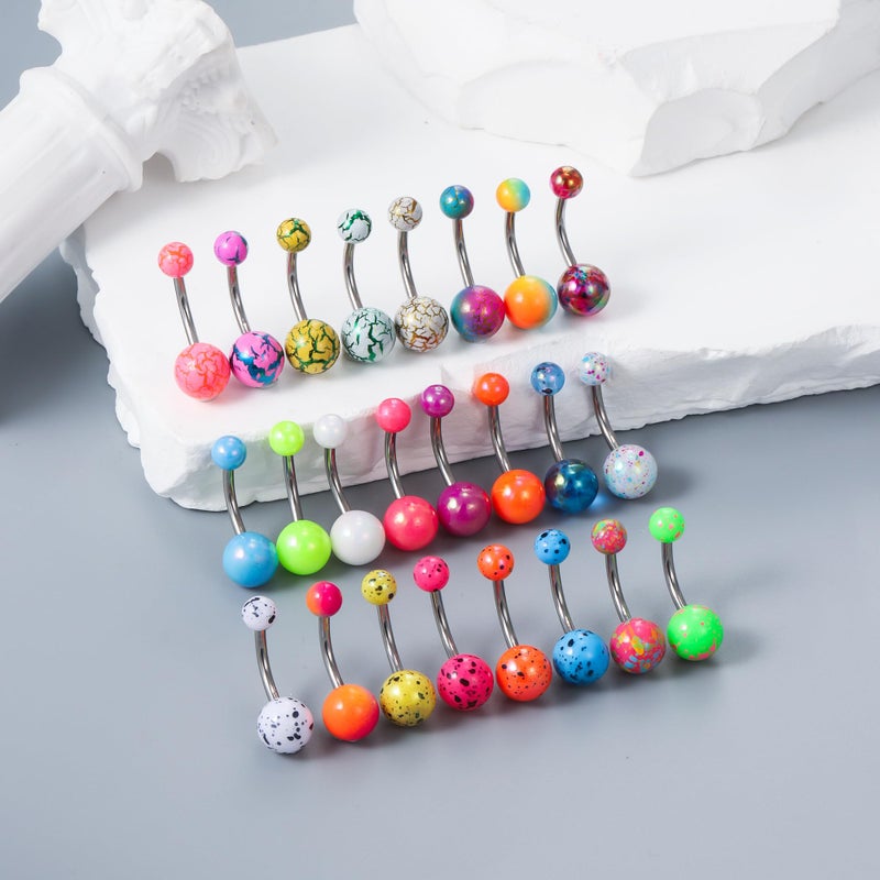 Vsnnsns 14G Belly Button Ring Piercing Jewelry 316L Stainless Surgical Steel Curved Barbell Navel Ring 14 Gauge Belly Button Ring Piercing Jewelry for Women Men Hypoallergenic - Image 2