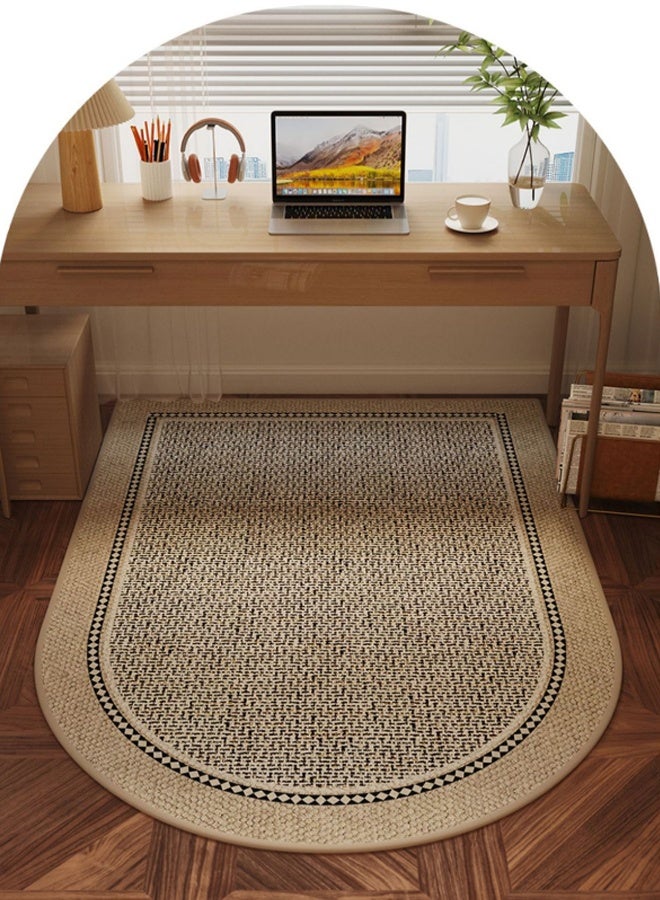Quivlox Door Mats,100*120cm Front Door Mat, Durable Half Round Door Mat,Outside Entrance Duty Natural Backing Rubber Mat, Indoor Non-Slip Absorbent Front Door Mat Resist Dirt Entryway Rug,Beveled Boho Door Mat - Image 3