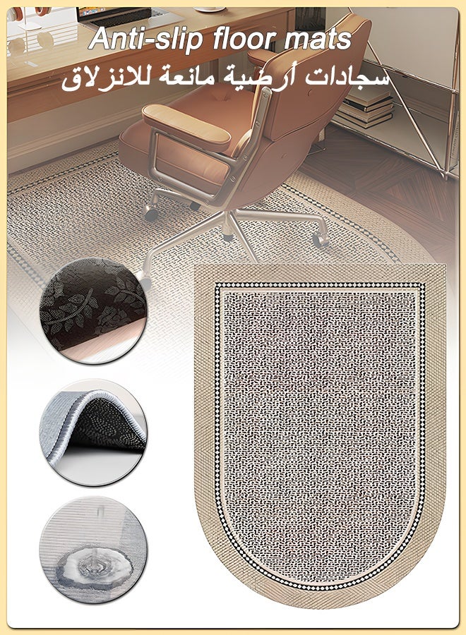 Quivlox Door Mats,100*120cm Front Door Mat, Durable Half Round Door Mat,Outside Entrance Duty Natural Backing Rubber Mat, Indoor Non-Slip Absorbent Front Door Mat Resist Dirt Entryway Rug,Beveled Boho Door Mat - Image 1