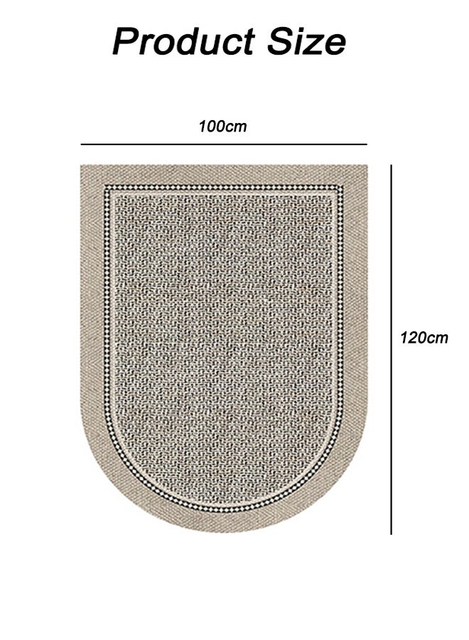 Quivlox Door Mats,100*120cm Front Door Mat, Durable Half Round Door Mat,Outside Entrance Duty Natural Backing Rubber Mat, Indoor Non-Slip Absorbent Front Door Mat Resist Dirt Entryway Rug,Beveled Boho Door Mat - Image 2