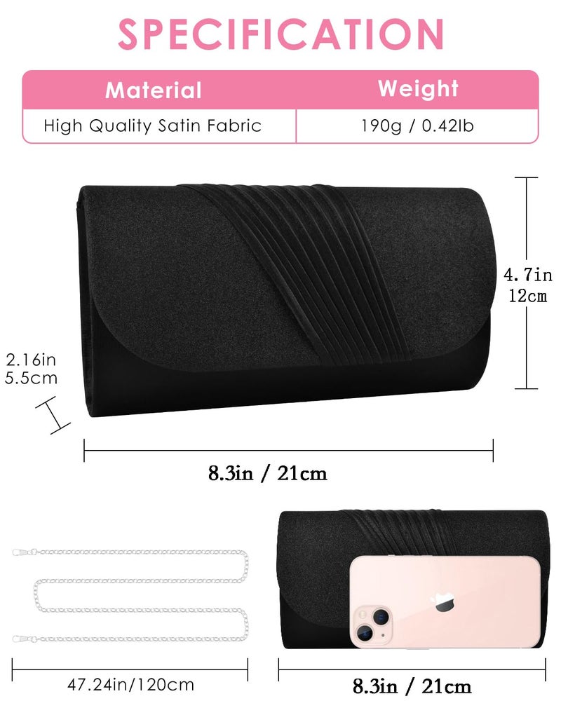TINDTOP Clutch Purses for Women Handbags for Formal Wedding Evening Party Cocktail Prom Crossbody Shoulder Envelope Bag - Image 3