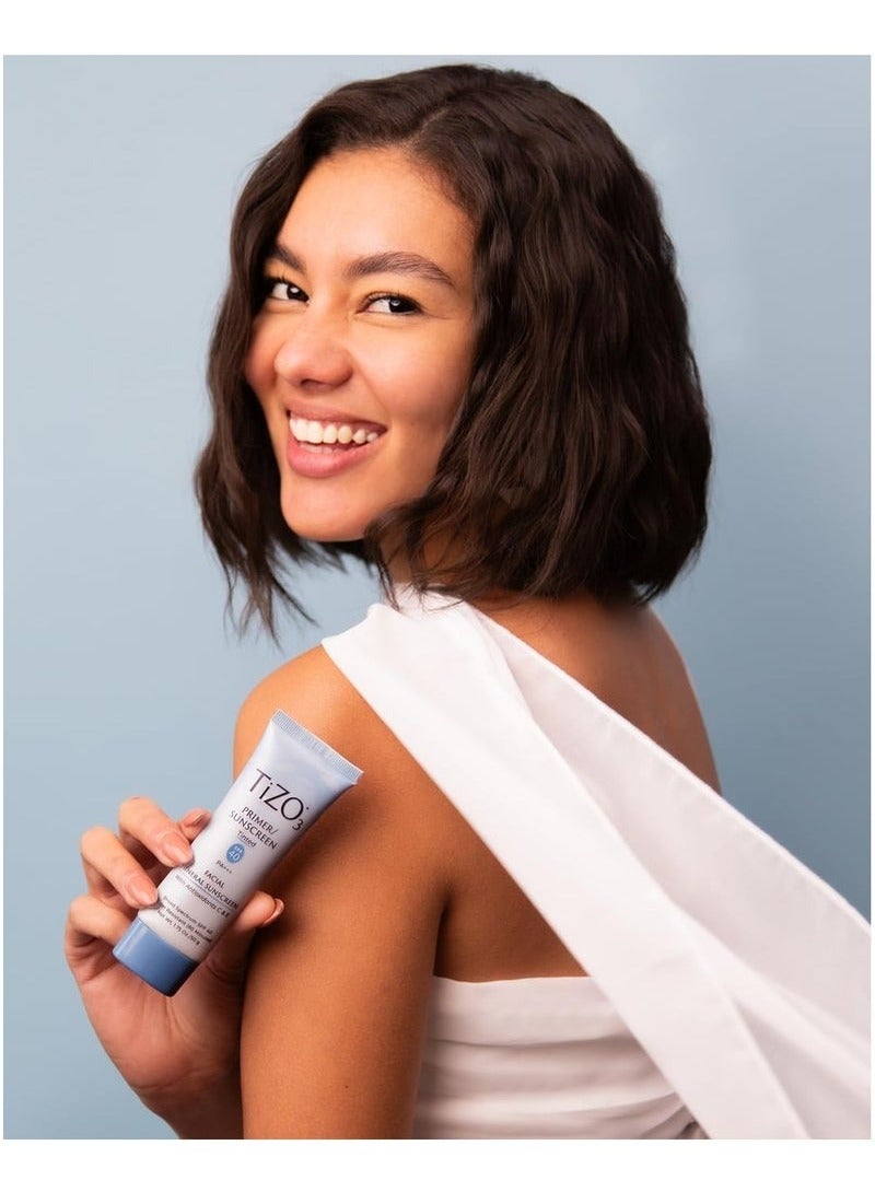 Tizo Facial Mineral Sunscreen and Primer, Tinted Broad Spectrum SPF 40 with Antioxidants, Sheer matte finish, Fragrance-Free, Oil-Free, Dermatologist-recommended, PA+++ 1.75 oz - Image 3