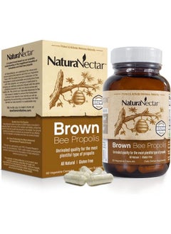 Brown Bee Propolis Nsf Contents Certified Premium Brazilian Propolis Supplement Natural Respiratory Health & Immune Support Gluten Free Ethanol Free 60 Count