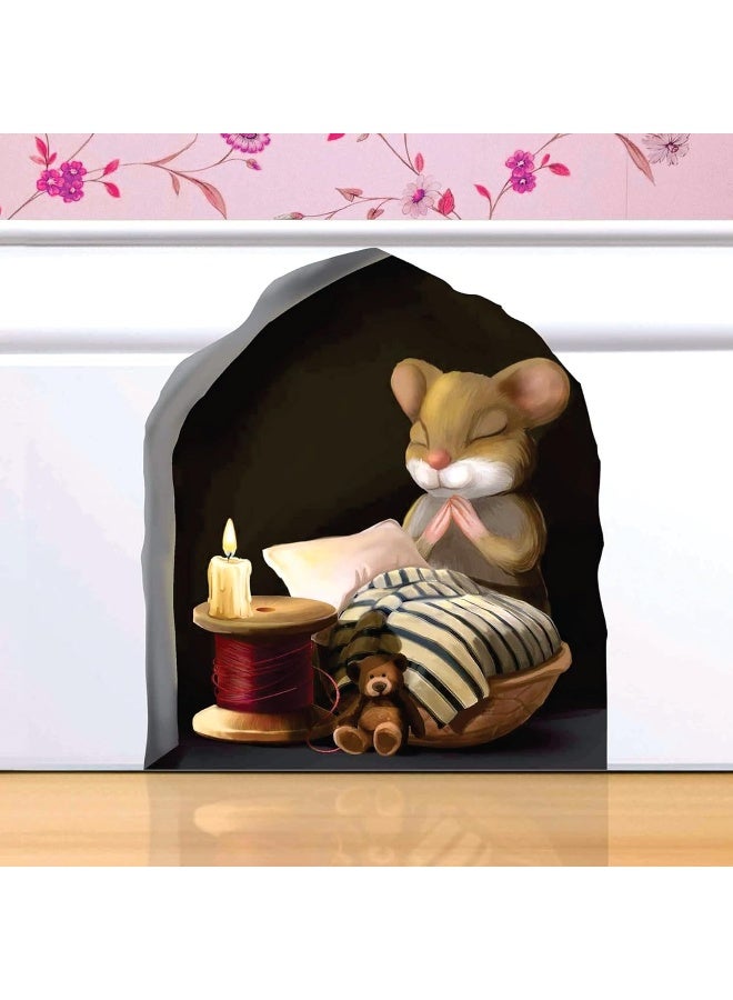Home Trove Adorable Mouse Reading Book/Giving Flowers/Praying to God/Working for Cheese/Wall Sticker Kids Room Classroom Home Bedroom Bookcase Book Lover of Mice and Men (Mouse Pray To God) - Image 1