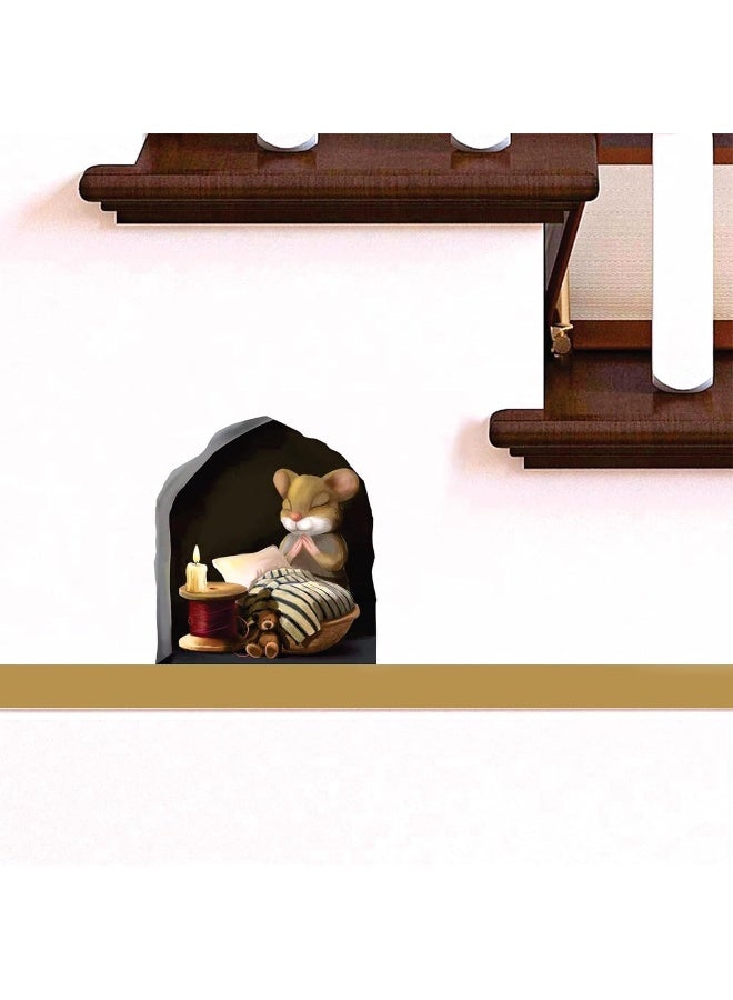 Home Trove Adorable Mouse Reading Book/Giving Flowers/Praying to God/Working for Cheese/Wall Sticker Kids Room Classroom Home Bedroom Bookcase Book Lover of Mice and Men (Mouse Pray To God) - Image 4