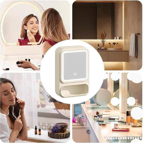 Niyam Makeup Organiser Storage Box for Countertop Cosmetics, Skincare and Beauty Case with Clear Led Display for Easy Visibility and Drawers for Vanity, Dresser Retro Lipstick Holder (Mirror Box) - Image 3