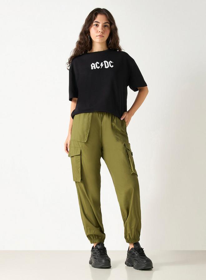 SP Characters AC/DC Print Crew Neck T-shirt with Short Sleeves - Image 2