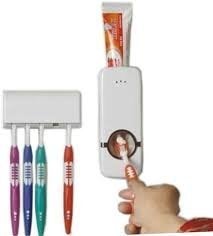 Dhruheer Plastic Automatic Toothpaste Dispenser with Tooth Brush Holder for Homes and Bathrooms Multicolour 16x105x76cm - Image 5