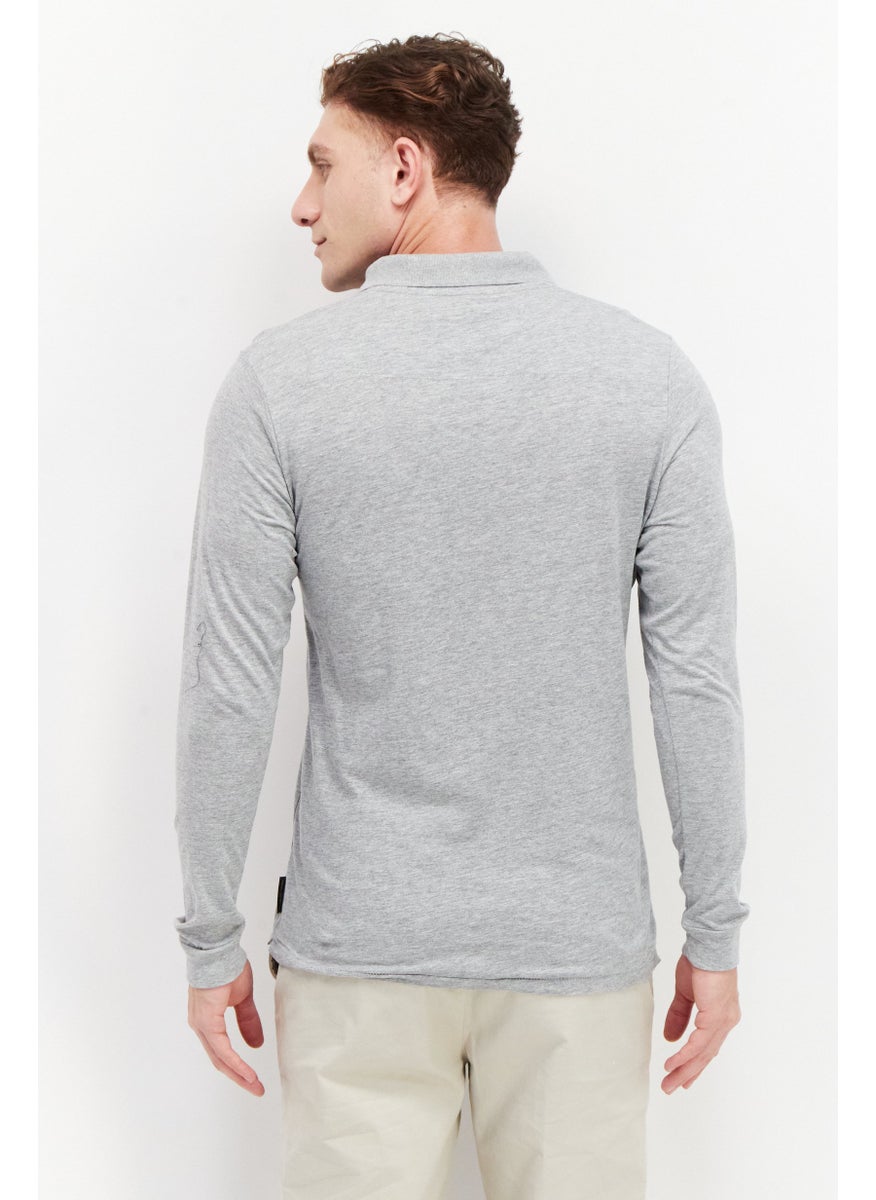 French Connection Men 2 Pieces Regular Fit Brand Logo Long Sleeves Polo Shirt, Navy/Light Grey  - Image 2