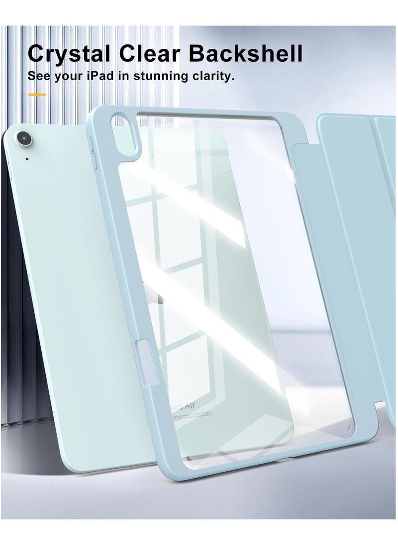 DUSALA 2 in 1 Case for iPad Air 11 Inch (M3/M2-2025/2024) with Pencil Holder, iPad Air 5th/4th Generation Case (2022/2020) 10.9 Inch, Slim Protective Cover with Clear Back, Auto Wake/Sleep With Tempered Glass - Image 5
