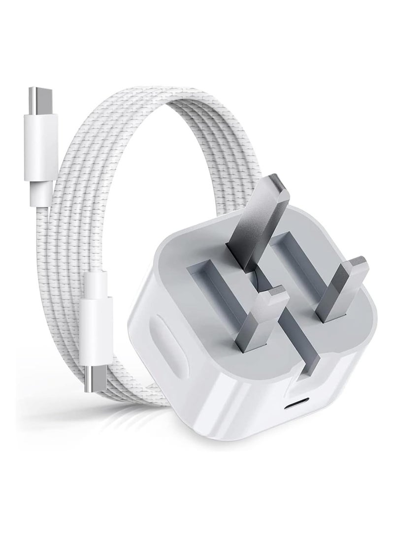 TIKNIA USB C Charger Plug, Wall Charger 35W Fast Charging Block PD3.0 PPS Type C Plug, PD Fast Power Adapter Middle East, UK Plug Compatible with Apple iPhone, iPad, Samsung Galaxy, Huawei & More - Image 1