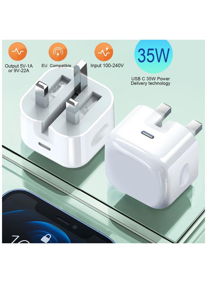 TIKNIA USB C Charger Plug, Wall Charger 35W Fast Charging Block PD3.0 PPS Type C Plug, PD Fast Power Adapter Middle East, UK Plug Compatible with Apple iPhone, iPad, Samsung Galaxy, Huawei & More - Image 4