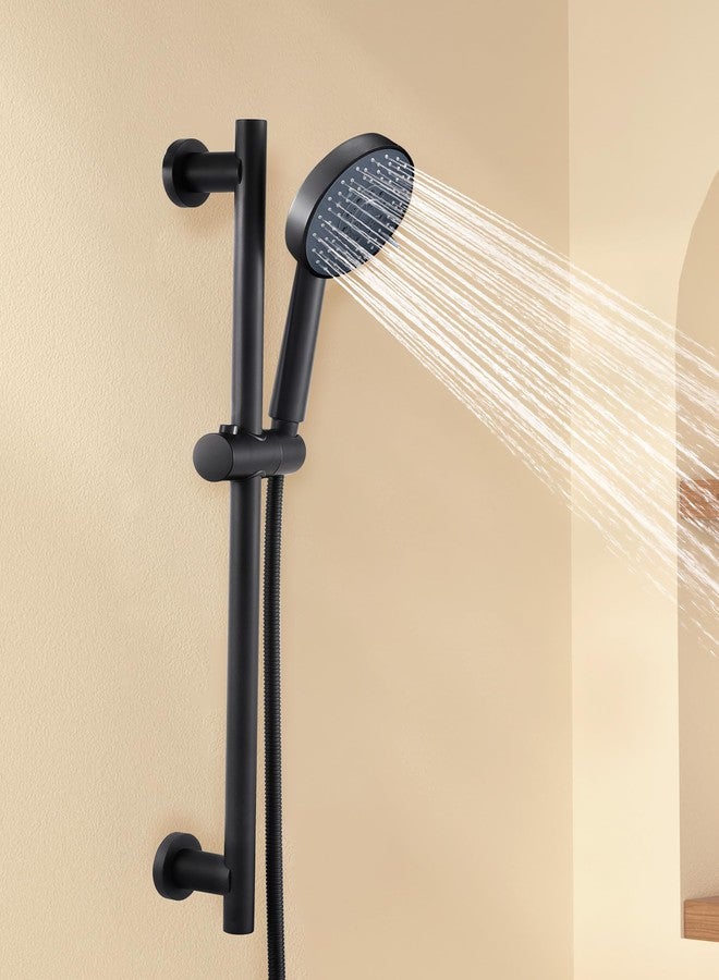 KES Adjustable Shower Head Holder with Slide Bar Combo, Handheld Shower Head with Hose 5-Function Handheld Shower Kit with Handheld Set Matte Black, F204-BK-C1 - Image 1