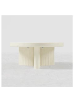 AtoZ Furniture Nesnesis White Fluted Coffee Table in White Color 