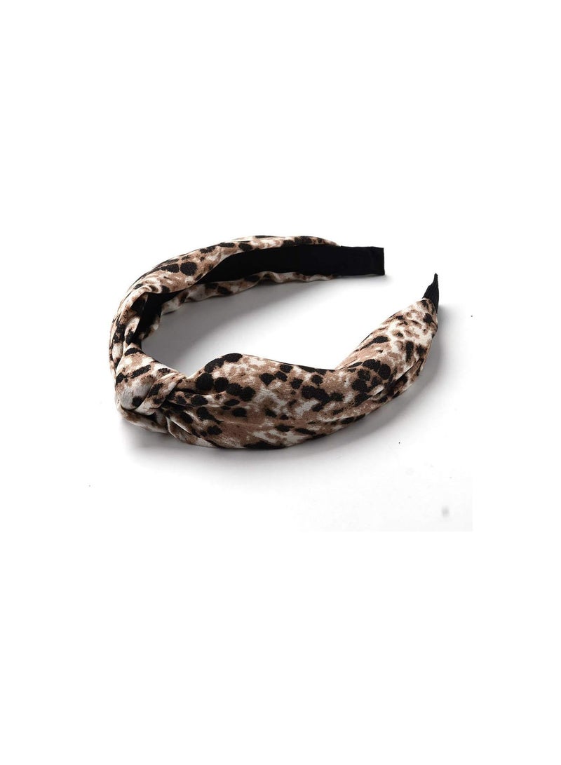 GGOOT Premium Quality Women Wide Leopard/Snakeskin Print Knotted Hair Hoop Headband Headwrap - Image 5