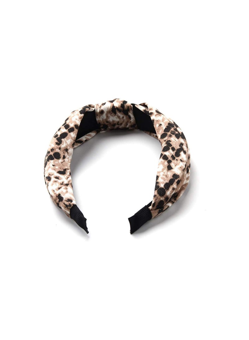 GGOOT Premium Quality Women Wide Leopard/Snakeskin Print Knotted Hair Hoop Headband Headwrap - Image 2