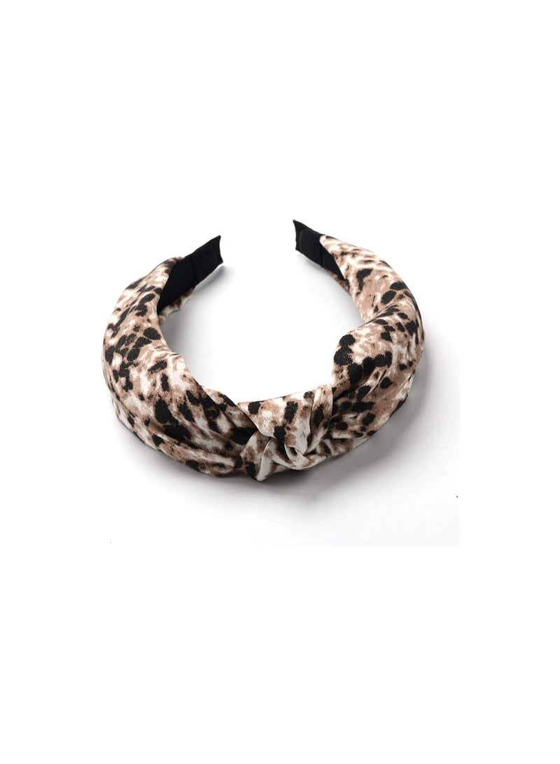 GGOOT Premium Quality Women Wide Leopard/Snakeskin Print Knotted Hair Hoop Headband Headwrap - Image 3