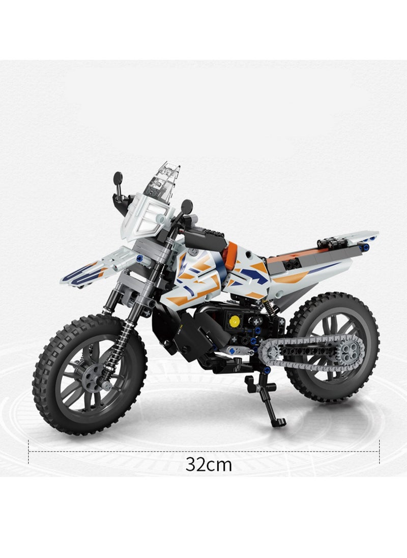 434pcs White Off-Road Motorcycle Model Set Assembled Building Blocks Creative Diy Assembly Toys Children Adult Home Furnishings  - Image 2