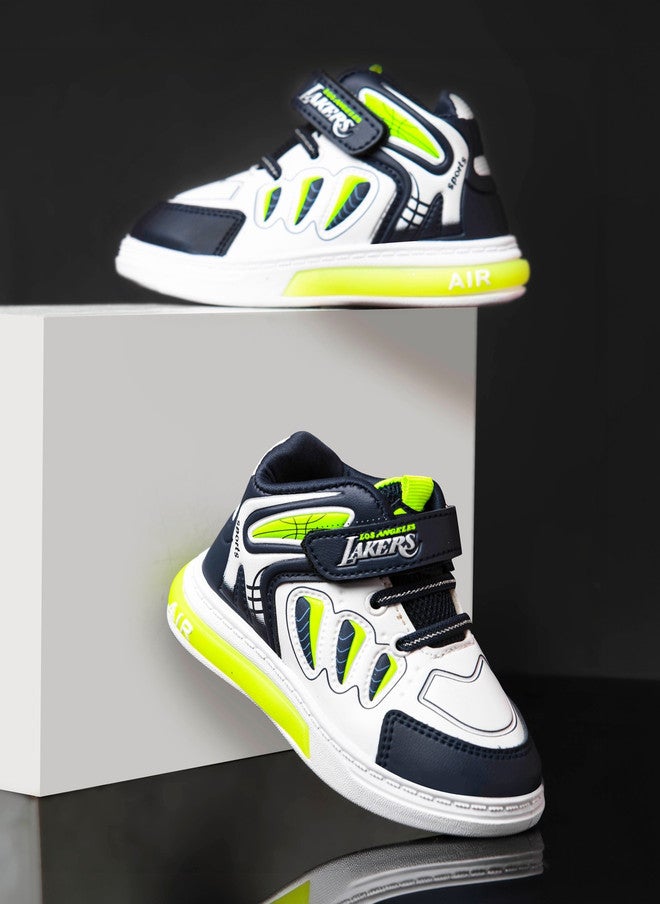 KATS Boys Mid-Top Sneakers with Velcro Closure and Comfort Insole - Image 2