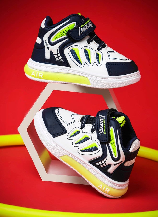 KATS Boys Mid-Top Sneakers with Velcro Closure and Comfort Insole - Image 1