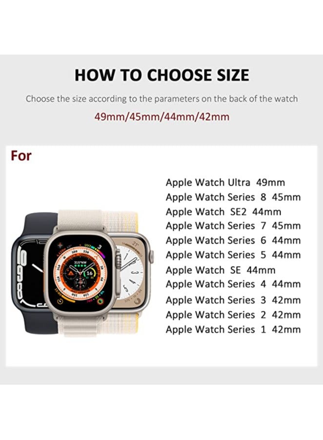 keloray 4Pack for Apple Watch Alpine Loop Band 49mm/45mm/44mm Nylon Woven Sport Strap Compatible with iWatch Series 8/Ultra/7/SE/6/5/4/3/2/8 White/Green/Orange/Black - Image 2