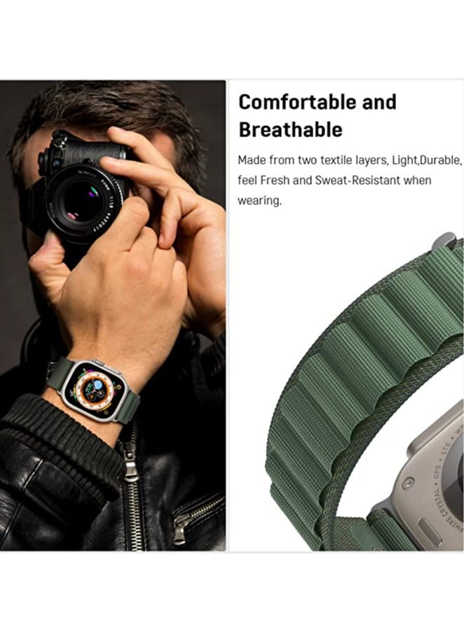 keloray 4Pack for Apple Watch Alpine Loop Band 49mm/45mm/44mm Nylon Woven Sport Strap Compatible with iWatch Series 8/Ultra/7/SE/6/5/4/3/2/8 White/Green/Orange/Black - Image 3