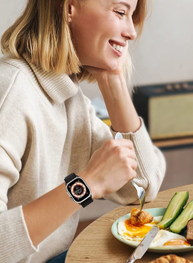 keloray 4Pack for Apple Watch Alpine Loop Band 49mm/45mm/44mm Nylon Woven Sport Strap Compatible with iWatch Series 8/Ultra/7/SE/6/5/4/3/2/8 White/Green/Orange/Black - Image 4