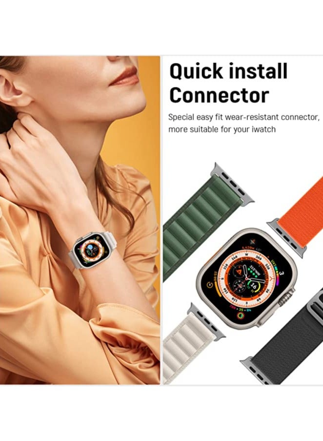 keloray 4Pack for Apple Watch Alpine Loop Band 49mm/45mm/44mm Nylon Woven Sport Strap Compatible with iWatch Series 8/Ultra/7/SE/6/5/4/3/2/8 White/Green/Orange/Black - Image 5