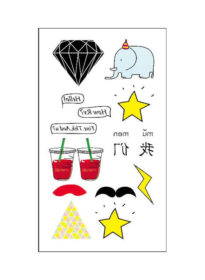 NIBEMINENT Waterproof Fashionable Temporary Tattoo Sticker Multicolour - Image 1