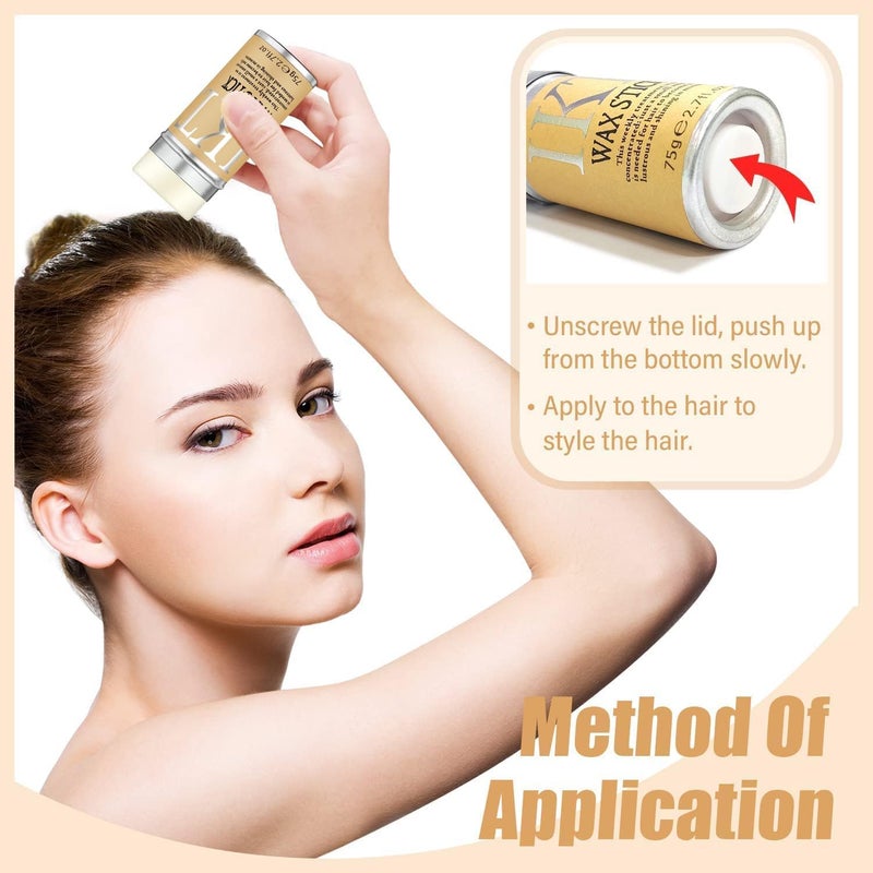 IKT Hair wax stick, hair wax stick, wax stick for hair, hair finishing stick, broken hair cream finishing sticks, styling pomade for small, flying away, broken hair, 75 g - Image 3