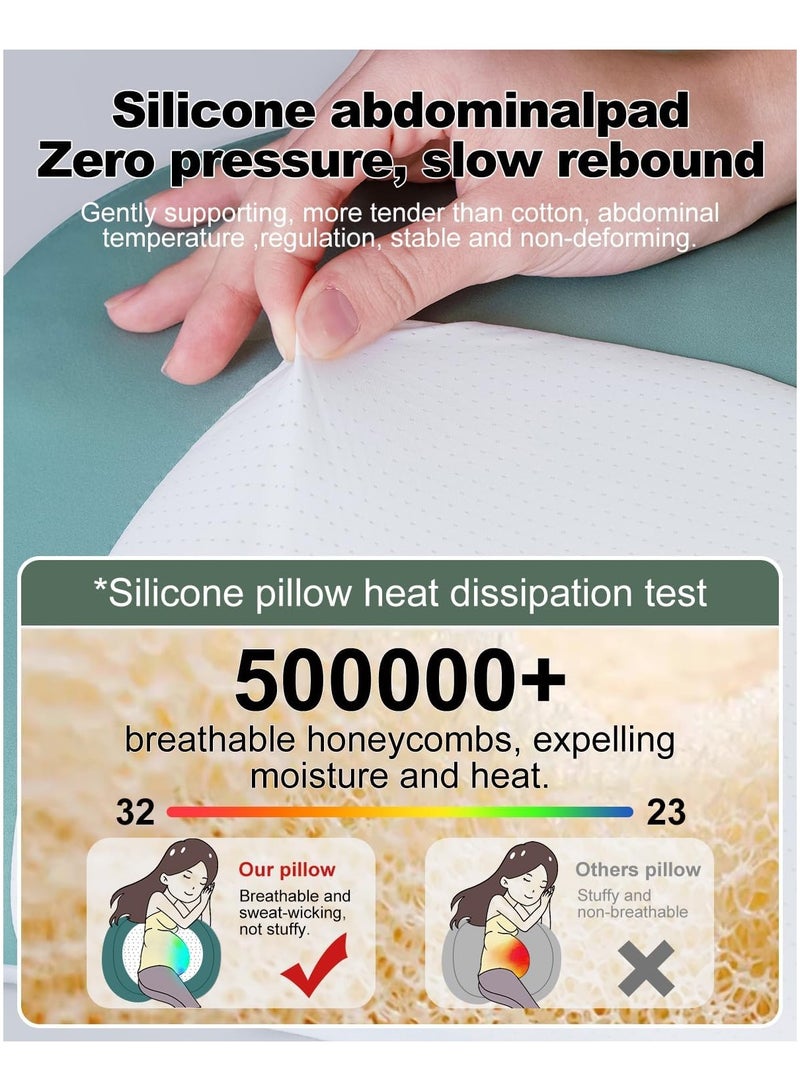 Pregnancy Pillows for Sleeping,Pregnancy Pillow with Quiet Magic Tape, Maternity Pillow with Silicone Belly Pad，Breathable&Silky Touch for All Season(Coffee) - Image 4