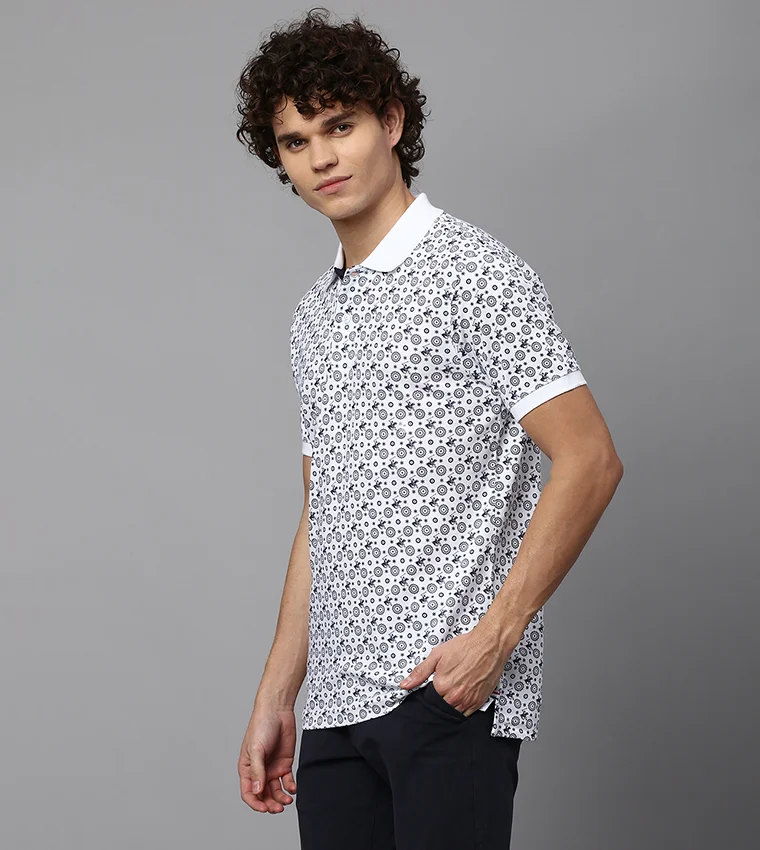 BEVERLY HILLS POLO CLUB Beverly Hills Polo Club White Regular Fit Cotton Polo T-Shirt