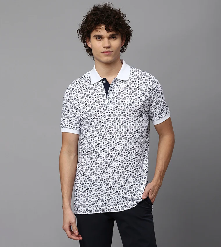 BEVERLY HILLS POLO CLUB Beverly Hills Polo Club White Regular Fit Cotton Polo T-Shirt