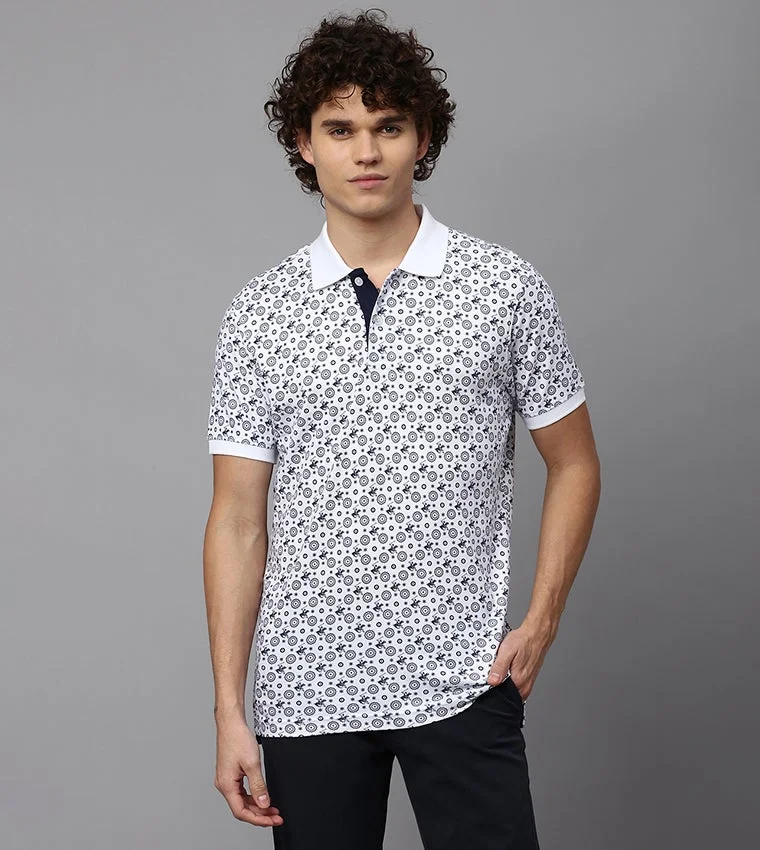Beverly Hills Polo Club White Regular Fit Cotton Polo T-Shirt