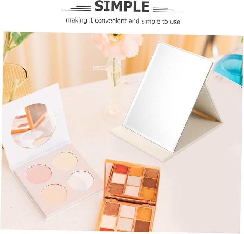 Portable Foldable Makeup Mirror Compact Travel Essential Vanity Mirror White - Image 5