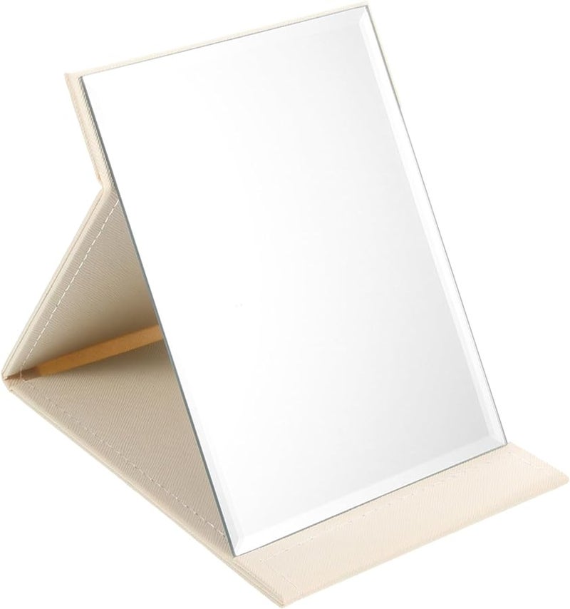 Portable Foldable Makeup Mirror Compact Travel Essential Vanity Mirror White - Image 1