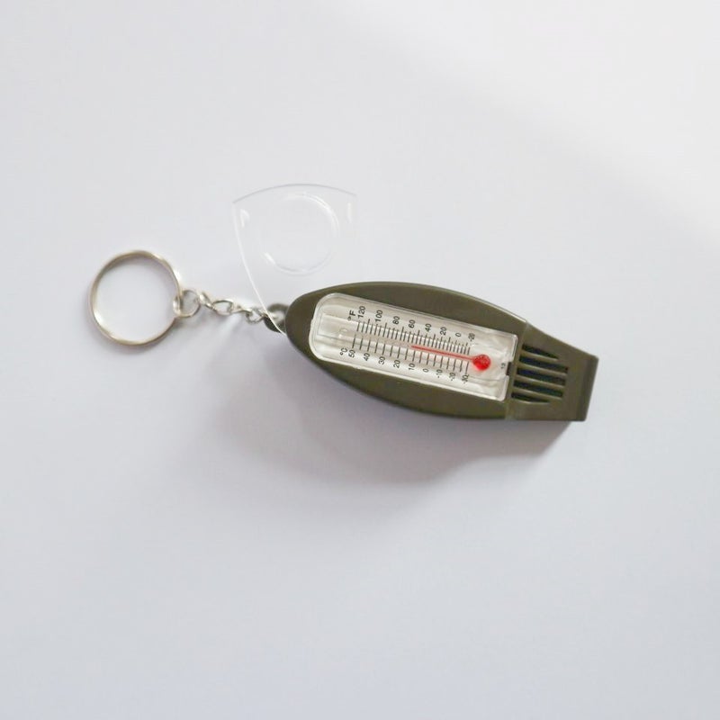4-in-1 Compass, Portable Magnifier, Thermometer, and Multi-Function Whistle for Outdoor Use - Image 4