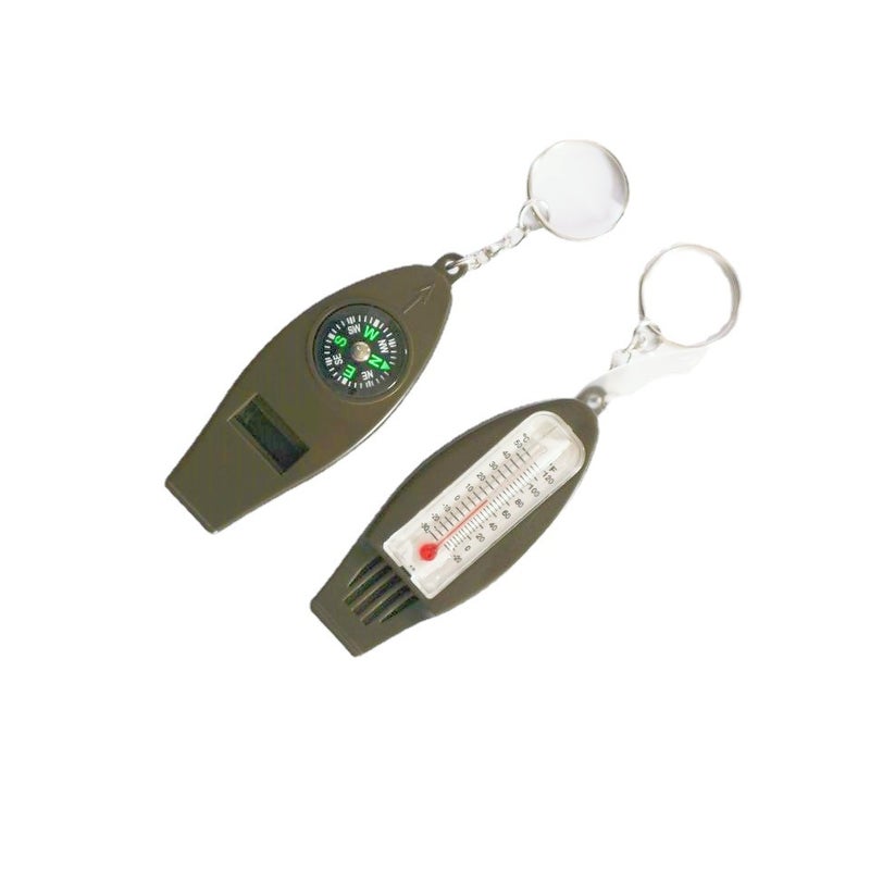 4-in-1 Compass, Portable Magnifier, Thermometer, and Multi-Function Whistle for Outdoor Use - Image 5