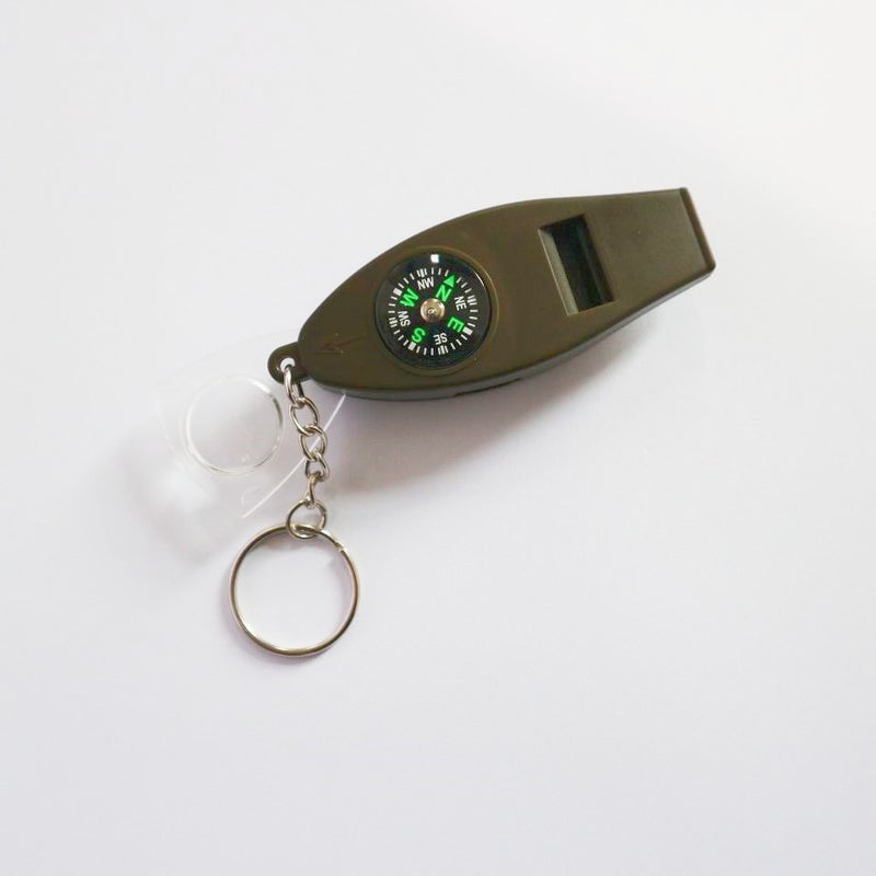 4-in-1 Compass, Portable Magnifier, Thermometer, and Multi-Function Whistle for Outdoor Use - Image 2