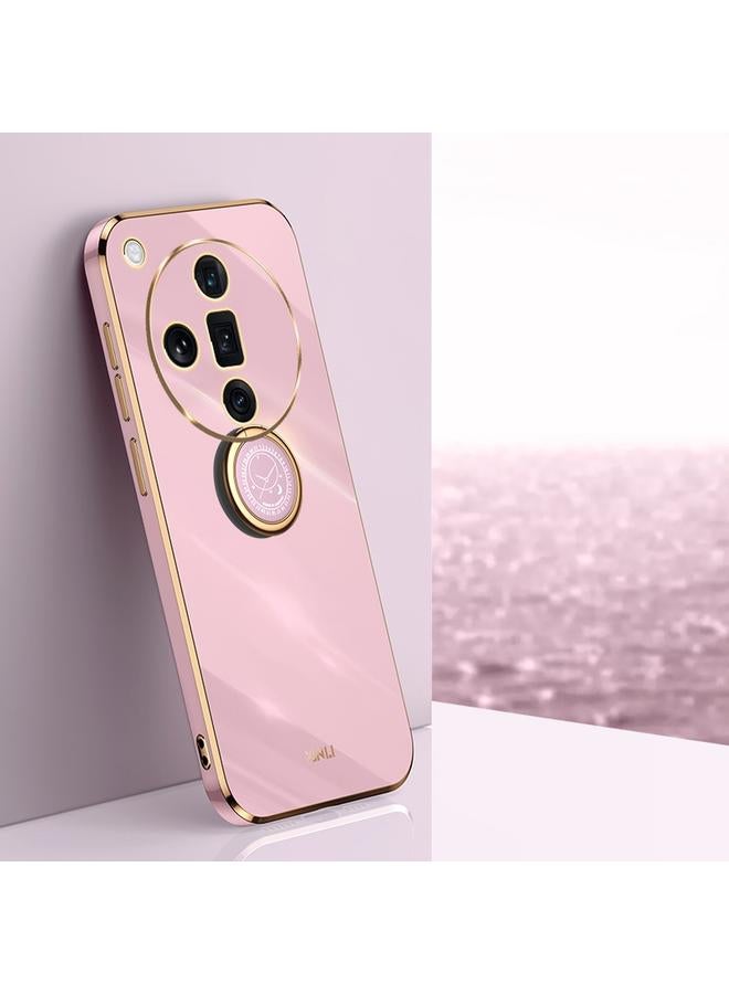 The Bros Case For OPPO Find X7 5G Straight Edge 6D Electroplate TPU Phone Case with Ring Holder