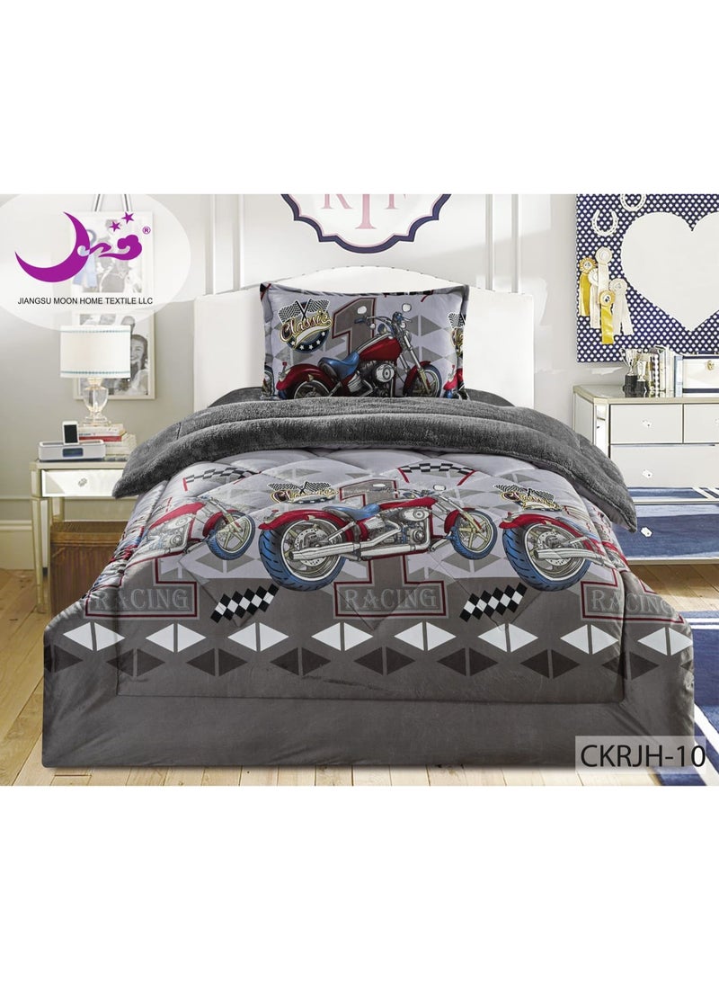 مون مفرش أطفال وجهين مخمل فرو 3 قطع من أجل شتاء دافئ لحاف مقاس 160*210