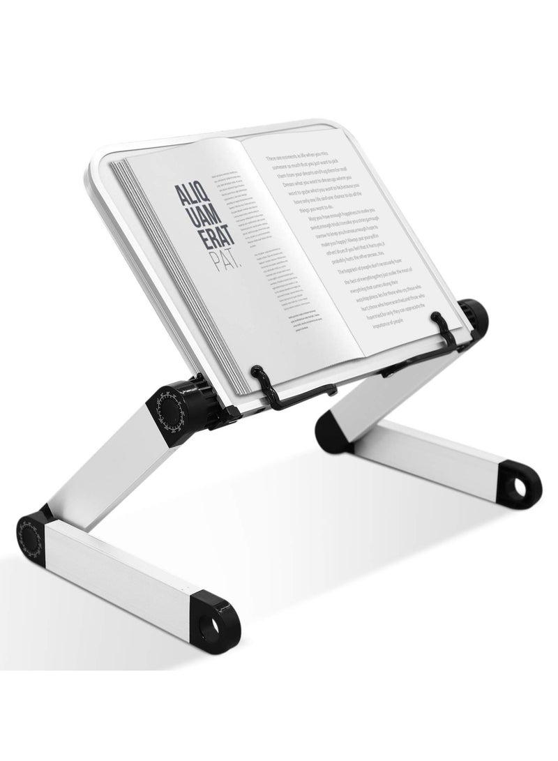 Excefore Book Stand for Reading, Adjustable Book Holder, Ergonomic Multi Heights Angles Holder, Portable Multifunctional Book Holder, with Clips, for Textbook, Cookbook, Sheet Music, Laptop - Image 1