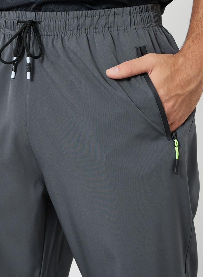 Styli Active Men Solid Relaxed Track Pant with Contrast Zipper - Image 3