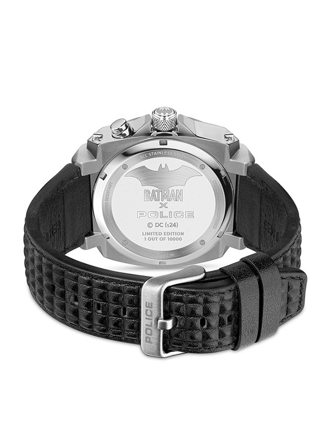 POLICE Men Limited Edition Forever Batman Stainless Steel Case & Black Genuine Leather Strap Men's Watch - Image 5